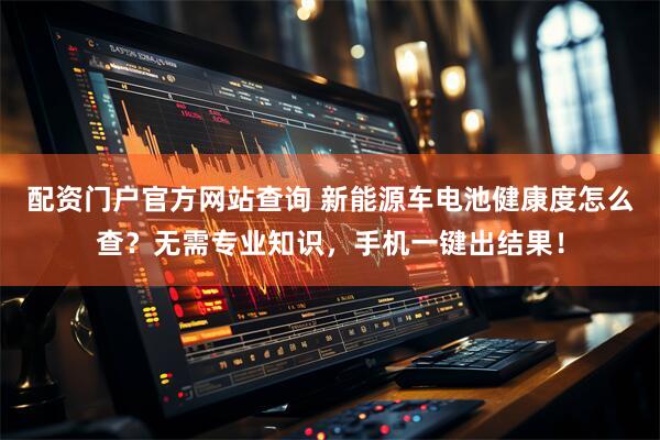 配资门户官方网站查询 新能源车电池健康度怎么查？无需专业知识，手机一键出结果！