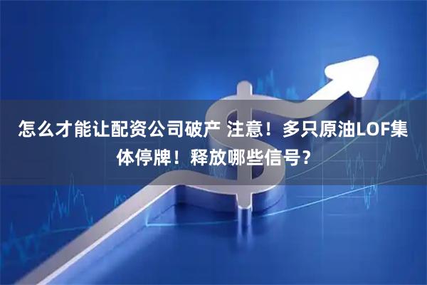 怎么才能让配资公司破产 注意！多只原油LOF集体停牌！释放哪些信号？